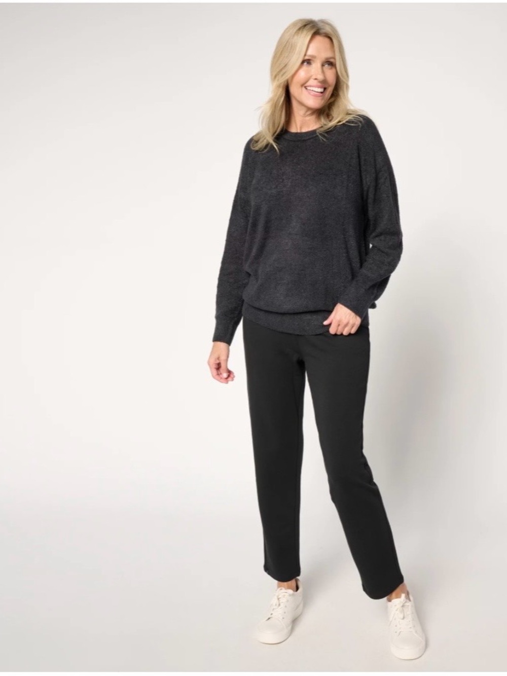 Barefoot Dreams CozyChic Lite Black Straight-Leg Pull-On Pants & Pullover